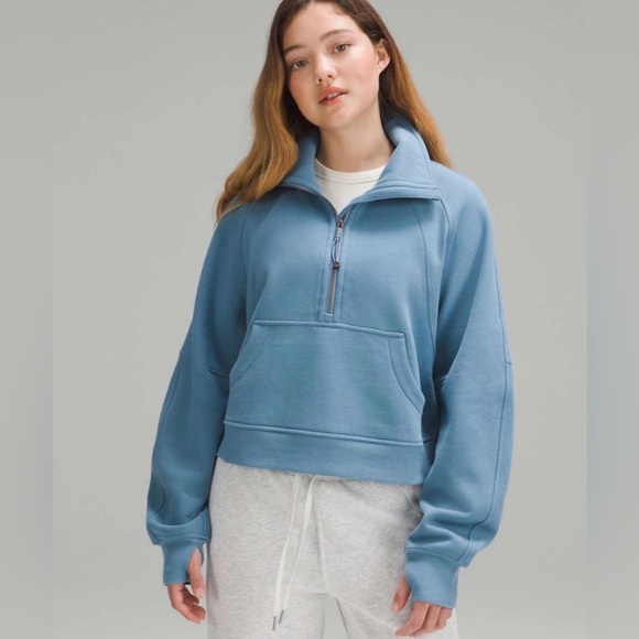 lululemon athletica Tops - Lululemon Scuba Oversized Half Zip Sweatshirt XS/S Utility Blue